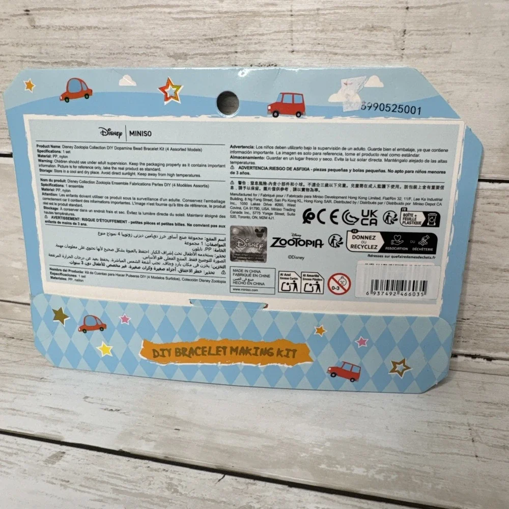 Miniso Disney Zootopia Clawhauser DIY Bracelet Kit Beaded Jewelry Making Craft